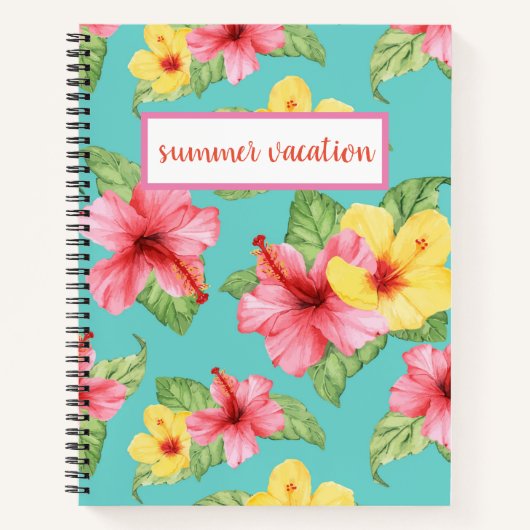 Carnet Impression d'hibiscus (Devant)