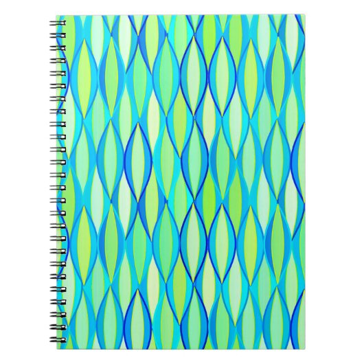 Carnet Impression du ruban du milieu du siècle - turquois (Devant)