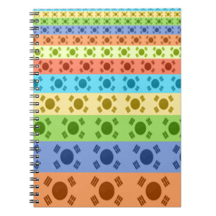Carnet Impression d'un drapeau coréen multicolore