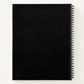 Carnet Impression en cuir noir avec Initiales Monogrammes (Dos)