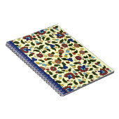 Carnet Impression florale arménienne - bleu marine et (Côté Droit)