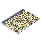 Carnet Impression florale arménienne - bleu marine et (Côté gauche)