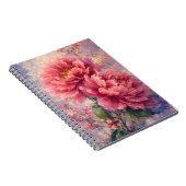 Carnet Impression Florale de Pivoine Romantique (Côté Droit)