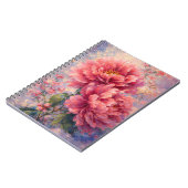 Carnet Impression Florale de Pivoine Romantique (Côté gauche)
