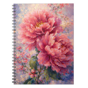 Carnet Impression Florale de Pivoine Romantique