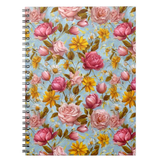 Carnet Impression florale de style antique (Devant)