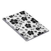 Carnet Impression florale noire et blanche (Côté Droit)