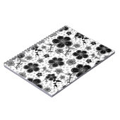 Carnet Impression florale noire et blanche (Côté gauche)