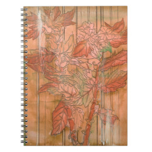 Carnet Impression florale orange moderne sur l'arrière -
