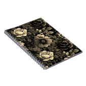 Carnet Impression florale vintage ton sépia (Côté Droit)