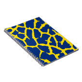 Carnet Impression Girafe Bleu Marine Jaune (Côté Droit)