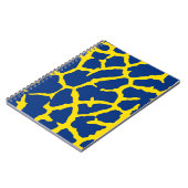 Carnet Impression Girafe Bleu Marine Jaune (Côté gauche)