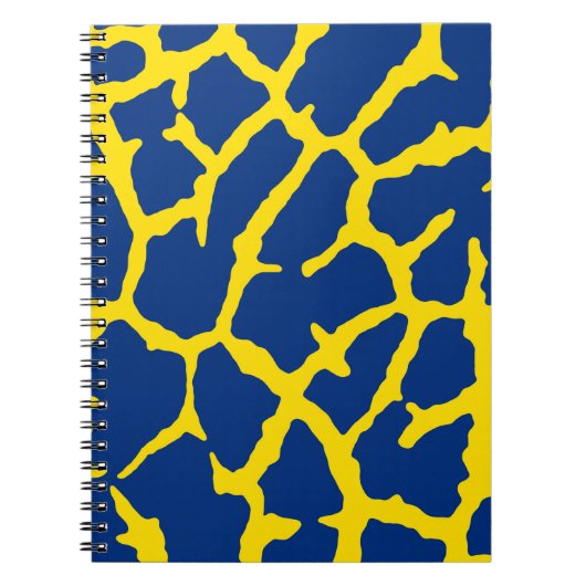 Carnet Impression Girafe Bleu Marine Jaune (Devant)