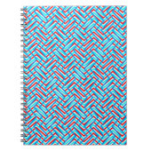 Carnet Impression graphique rouge et bleu rétro (Devant)