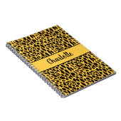 Carnet Impression guépard jaune avec nom personnalisé et  (Côté Droit)