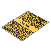Carnet Impression guépard jaune avec nom personnalisé et  (Côté gauche)