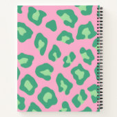 Carnet Impression léopard rose et verte personnalisée (Dos)