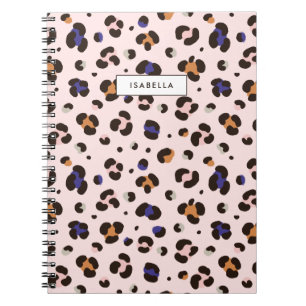 Carnet Impression léopard rose personnalisée