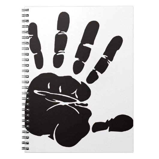 Carnet Impression main noir (Devant)