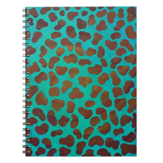 Carnet Impression marron et sarcelle Dalmatien (Devant)