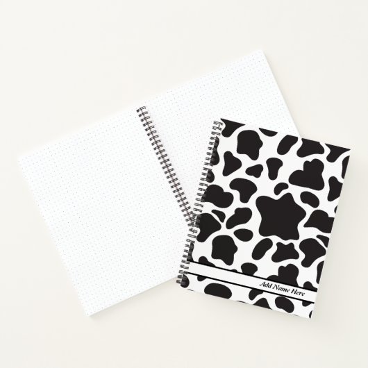 Carnet Impression moderne de vache noire et blanche (Intérieur)