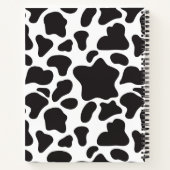 Carnet Impression moderne de vache noire et blanche (Dos)