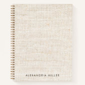 Carnet Impression Monogramme sur toile Fausse minimale (Devant)