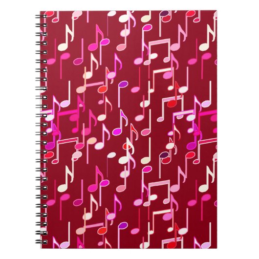 Carnet Impression musicale - bordeaux, multi (Devant)