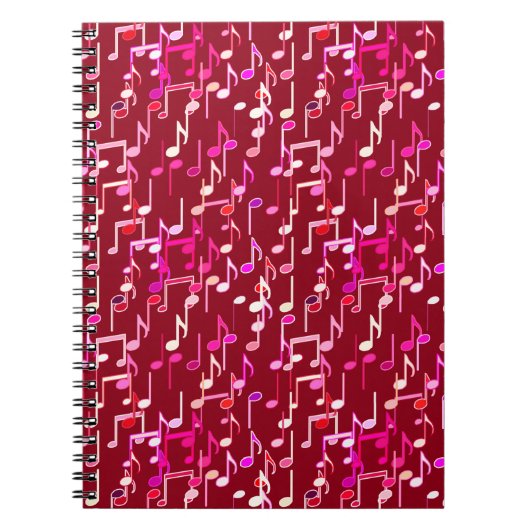 Carnet Impression musicale - bordeaux, multi (Devant)