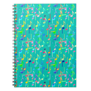 Carnet Impression musicale - turquoise, multi