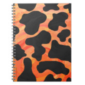 Carnet Impression noire et orange de vache (Devant)