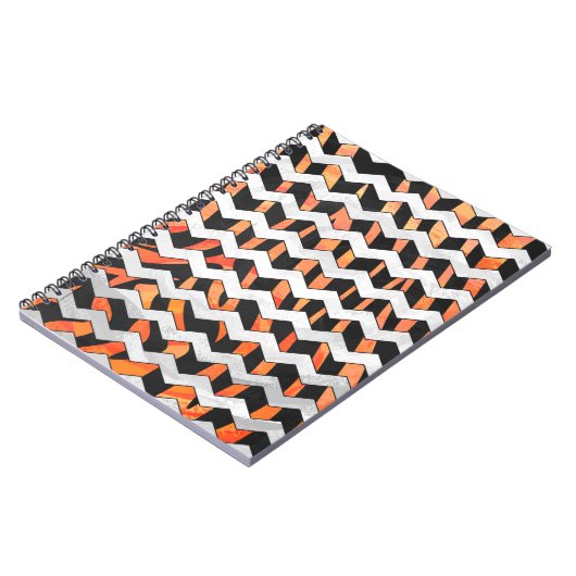Carnet Impression noire et orange Zebra (Côté gauche)