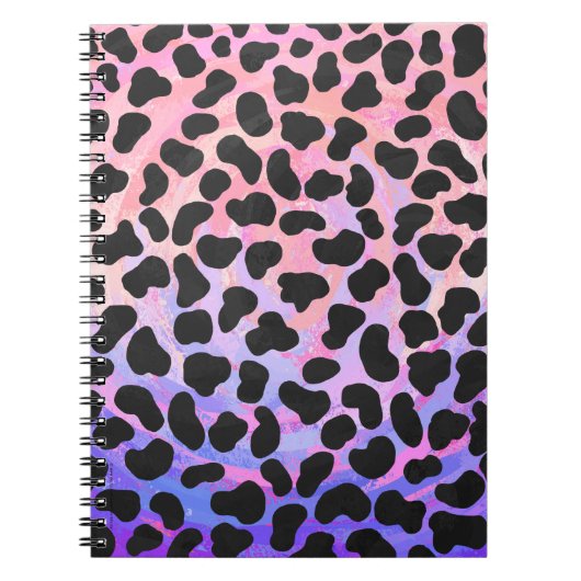 Carnet Impression noire et rose dalmate (Devant)