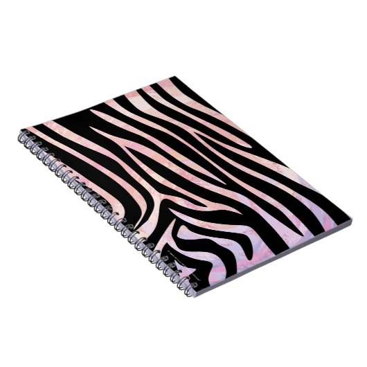 Carnet Impression noire et rose Zebra (Côté Droit)
