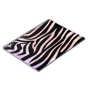 Carnet Impression noire et rose Zebra