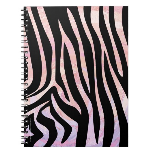Carnet Impression noire et rose Zebra (Devant)