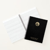 Carnet Impression personnalisée en cuir noir avec Emblème (Intérieur)