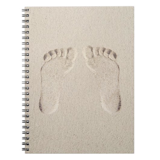 Carnet Impression pieds nus dans le sable (Devant)