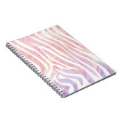 Carnet Impression rose et blanc Zebra (Côté Droit)