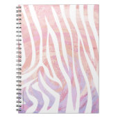 Carnet Impression rose et blanc Zebra (Devant)