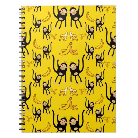 Carnet Impression singe mignon et banane (Devant)