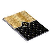 Carnet Impression stylisée Crystal Gold diamant noir mono (Côté Droit)