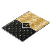 Carnet Impression stylisée Crystal Gold diamant noir mono (Côté gauche)