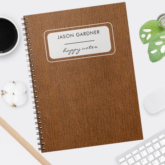 Carnet Impression sur tissu en denim bronze minimal chic