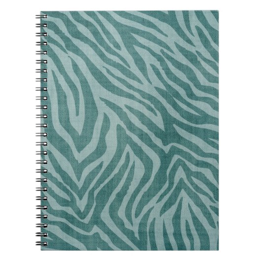 Carnet Impression turquoise vert Zebra (Devant)