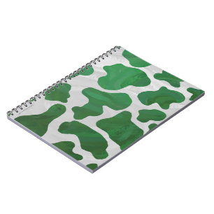 Carnet Impression verte et blanche de vache