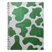 Carnet Impression verte et blanche de vache (Devant)