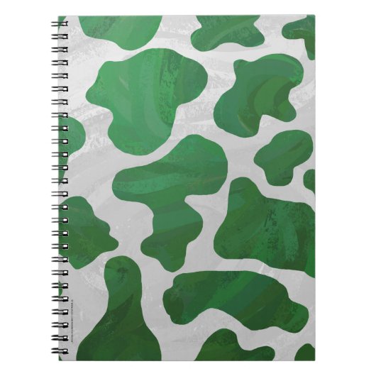 Carnet Impression verte et blanche de vache (Devant)