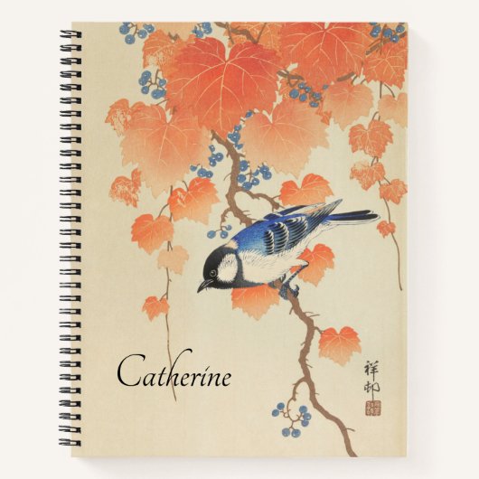 Carnet Impression vintage d'aquarelle japonaise (Devant)