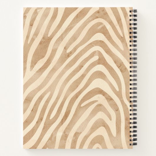 Carnet Impression Zèbre aquarelle (Dos)